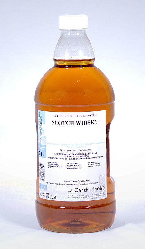 Whisky escoces, 50% vol., espesso para confeitaria e sorveteria - 2 litros - Garrafa PE