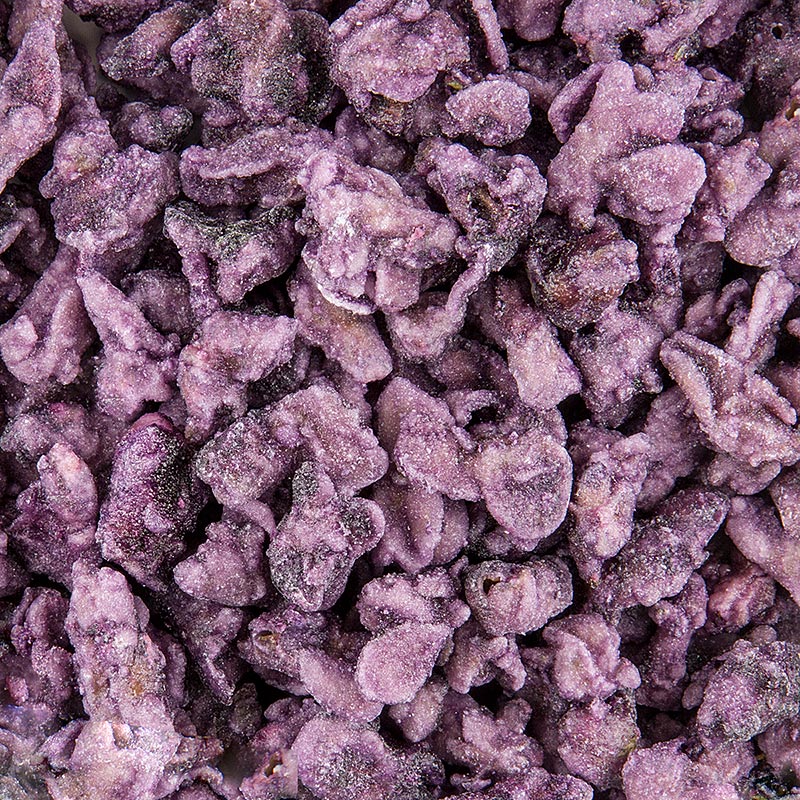 Aidot violetit teralehdet, sinivioletti, kiteytynyt, n. 2cm, syotava - 1 kg - Pahvi