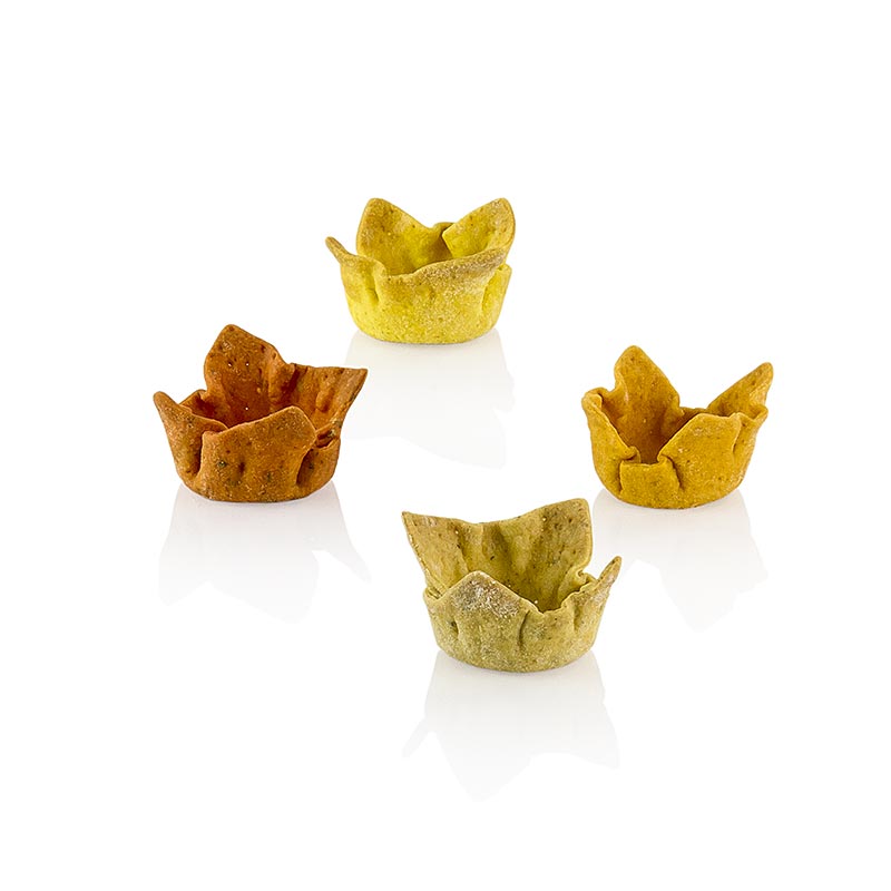 Bollar medh sterkum tartelettum, karry - falafel - chili - pipar, Ø 3 cm x 1,5 cm, Pidy - 384g, 96 stykki - Pappi