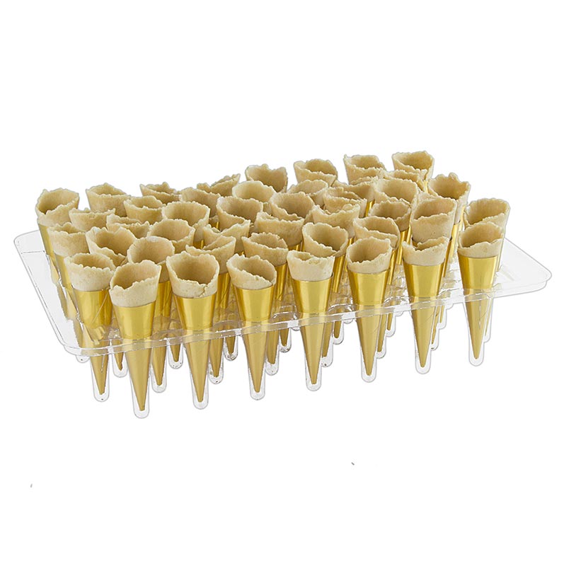 Mini croissants dorado, neutro, Ø 2,5x7,5cm - 1,3 kg, 180 piezas - Cartulina