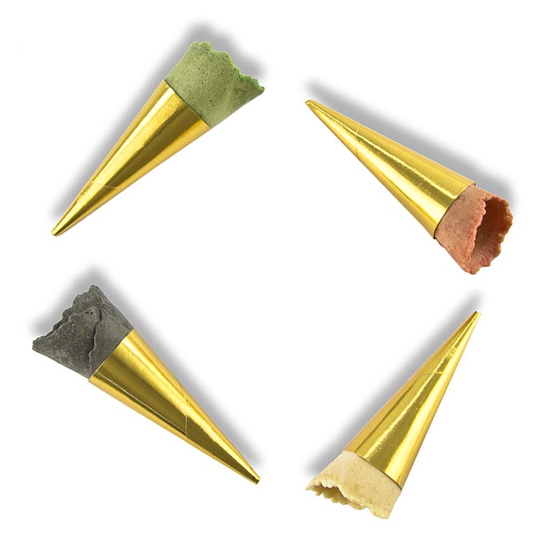 Minicroissantit kulta, neutraali, punainen, vihrea, musta, Ø 2,5x7,5 cm - 1,3 kg, 180 kappaletta - Pahvi