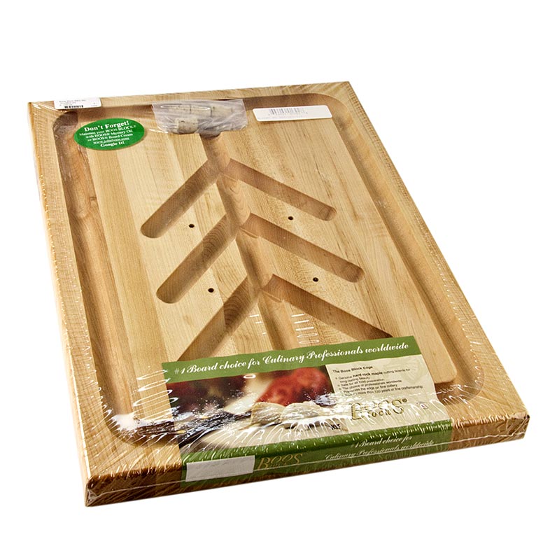 Boos Block Schneidebrett Slic aus Ahorn, 51 x 38 x 4 cm, Ablaufrinne / Fleischhalter - 1 St - Folie Boos Block Schneidebrett Slic aus Ahorn, 51 x 38 x 4 cm, Ablaufrinne / Fleischhalter - 1 St - Folie