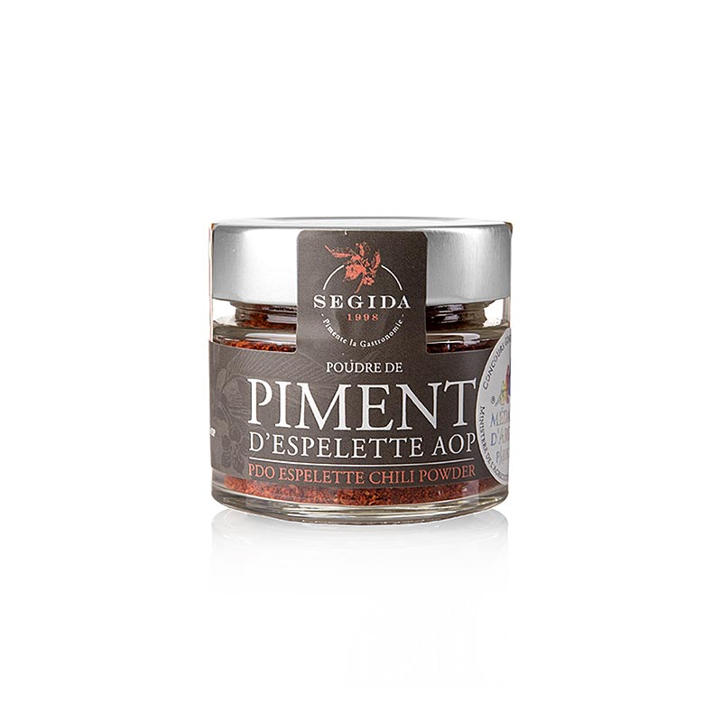 Piment d`Espelette, fransk pepper, chilipulver - 40 g - Glass