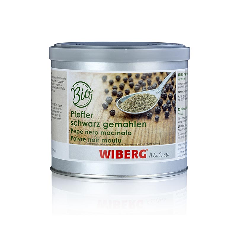 WIBERG ORGANIC - Pimienta negra molida - 220g - caja de aromas
