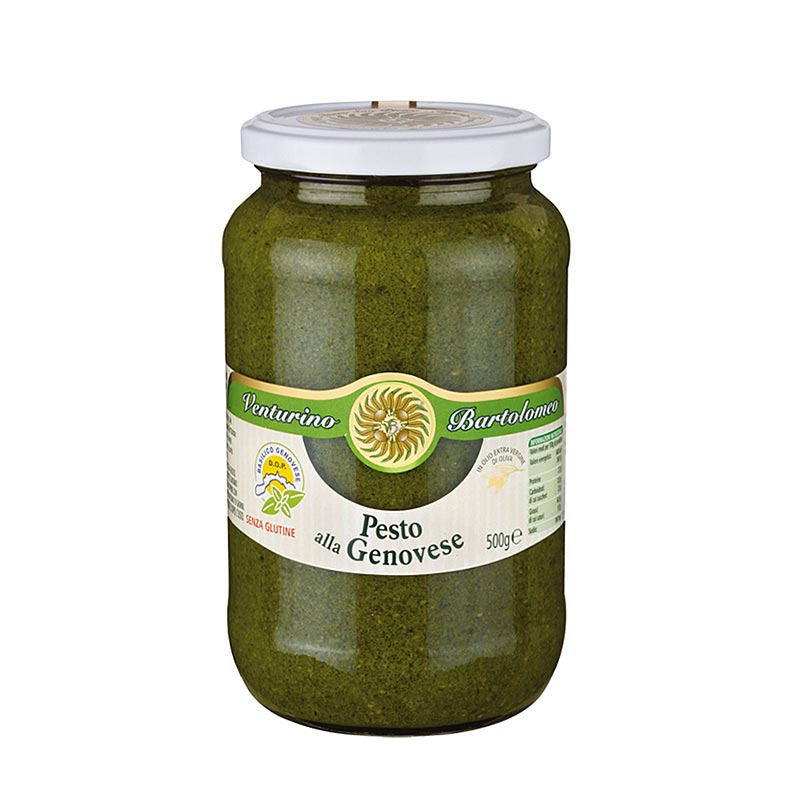 Pesto alla Genovese, saus basil, Venturino - 500 gram - Kaca Pesto alla Genovese, saus basil, Venturino - 500 gram - Kaca