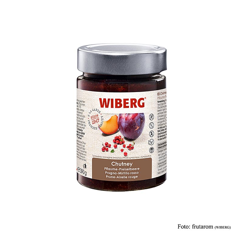 WIBERG Chutney Prugna - Mirtillo Rosso - 390 g - Bicchiere