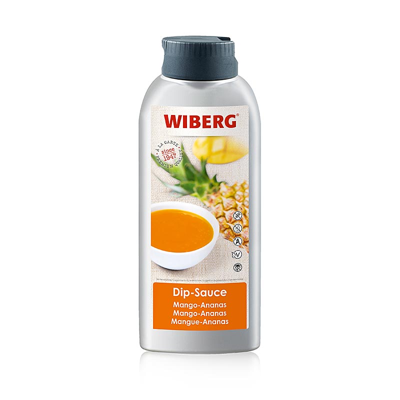 Salsa WIBERG per immersione al mango e ananas, con curry e zenzero - 700ml - Bottiglia in polietilene