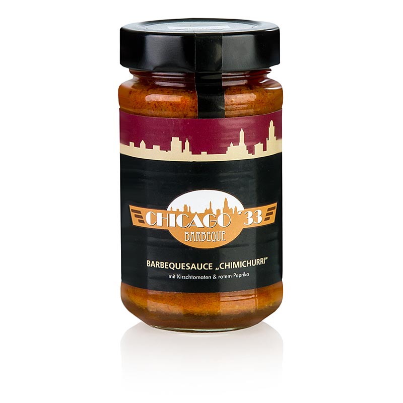 CHICAGO `33 Chimichurri, vermelho, molho barbecue com tomate cereja e pimentao vermelho - 225ml - Vidro