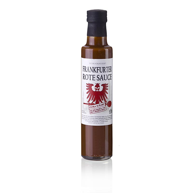 Molho vermelho Kornmayer Frankfurter, molho de curry extra picante - 250ml - Garrafa