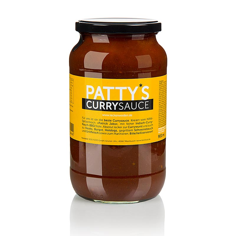 Patty`s Curry Sauce, skapad av Patrick Jabs - 900 ml - Glas