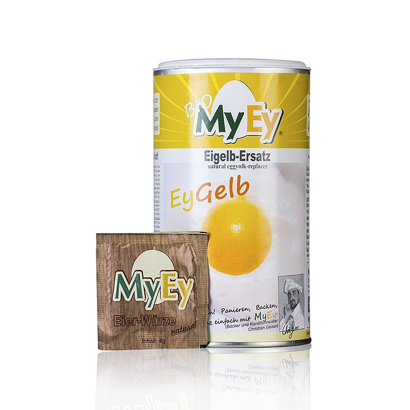 MyEy - EyGELB, sustituto de la yema de huevo de gallina, sin huevo, vegano, ecologico - 200 gramos - embalar