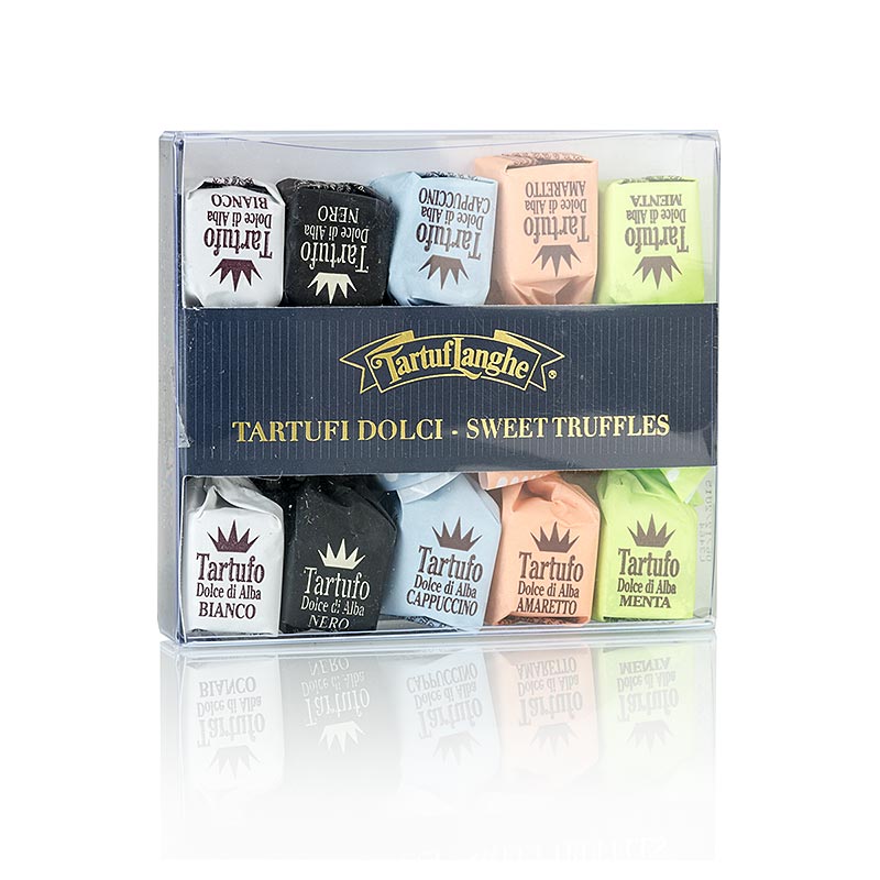Praline truffle mini, 5 jenis setiap satu 2 keping Tartuflanghe - 70g, 10 x 7g - kotak