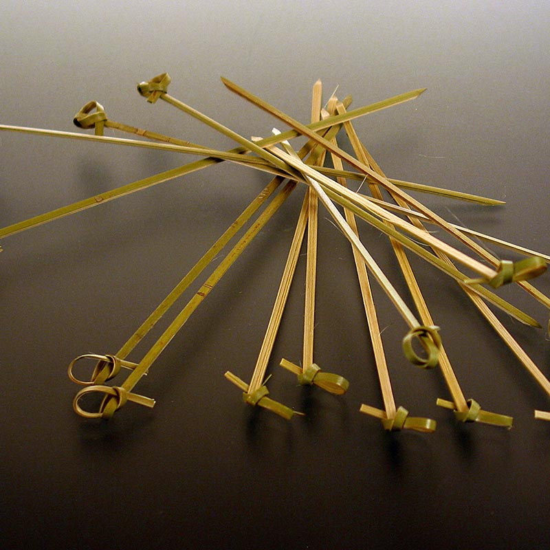 Bambus-Spieße, mit Knotenende, grün, 18 cm - 50 St - Beutel Bambus-Spieße, mit Knotenende, grün, 18 cm - 50 St - Beutel