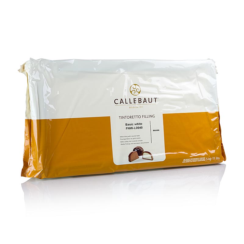 Callebaut Tintoretto - relleno de praline blanco, neutro - 5 kilos - cubo de pe