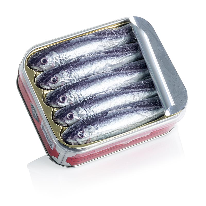 Bombones: sardinas, chocolate con leche, lata, Michel Cluizel - 75 g, 5 piezas - poder
