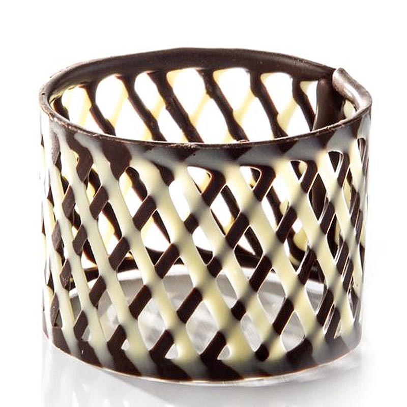 Cincin napkin - besar, duo putih / coklat gelap berjalur, Ø 55 mm, tinggi 45 mm - 270g, 40 keping - Longgar Cincin napkin - besar, duo putih / coklat gelap berjalur, Ø 55 mm, tinggi 45 mm - 270g, 40 keping - Longgar