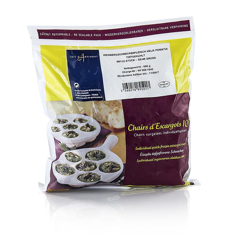 Siput Burgundy, semula jadi, Loic DArtimont - 500g, 90 keping - beg