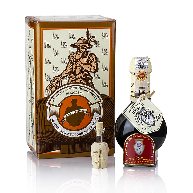 Aceto Balsamico Tradizionale DOP / DOP, 12 anni, botte di ginepro, Acetaia di Giorgio - 100 ml - Bottiglia