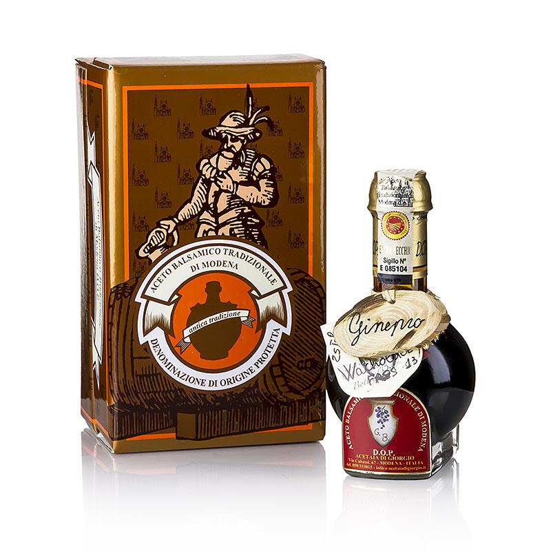 Aceto Balsamico Tradizionale DOP / DOP, 25 anos, barril de zimbro, Acetaia di Giorgio - 100ml - Garrafa