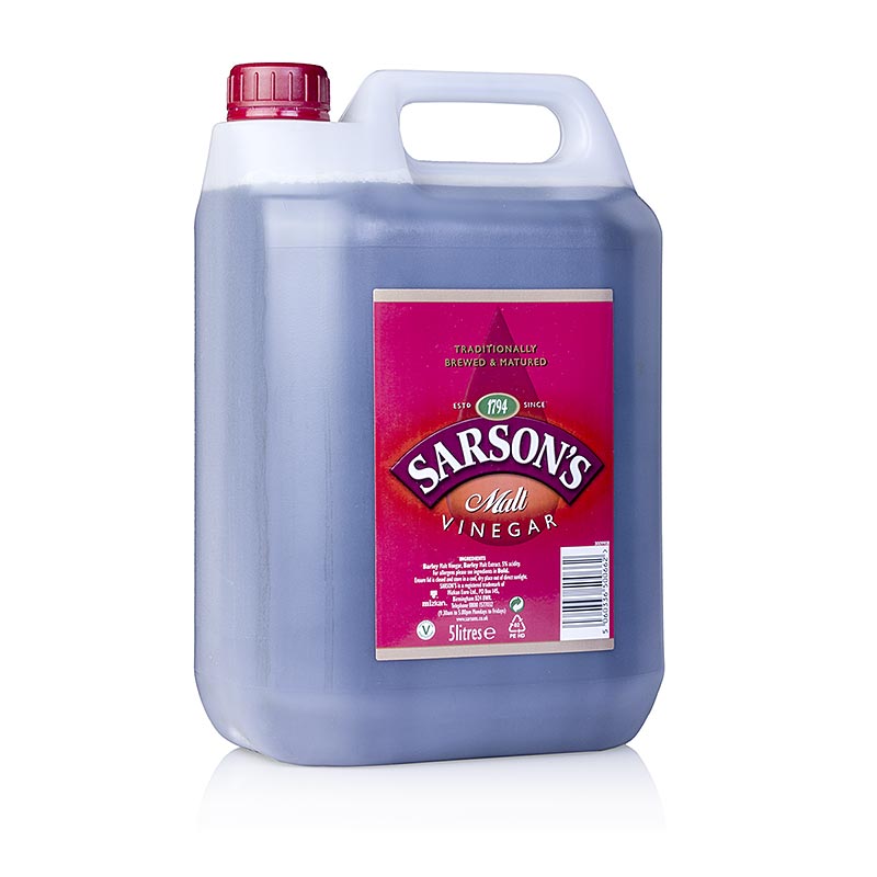 Aceto di malto, 5% acido Sarsons - 5 litri - contenitore