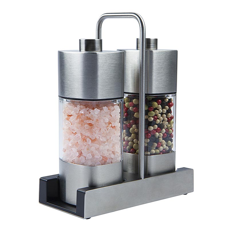 Wiberg cruet med salt og pepperkvern 140 / 65g, med keramisk kvern, 16,8cm - 205 g, 2 stk - eske