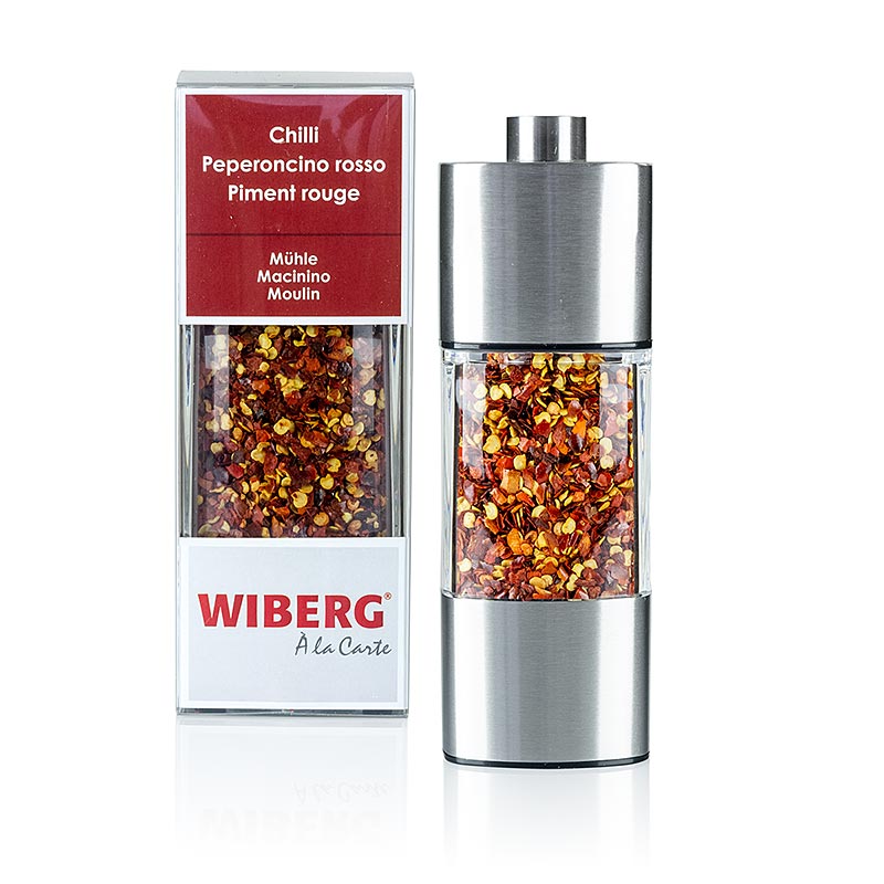 Wiberg Chili, malt, i moellen, 14cm keramisk kvern - 50 g - eske