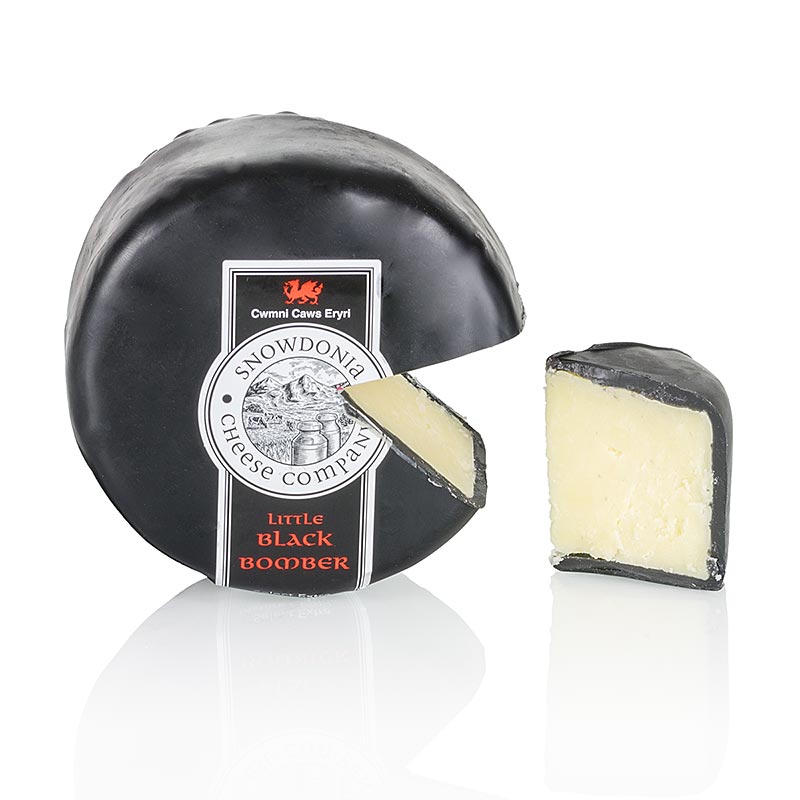 Snowdonia - Little Black Bomber, queijo cheddar envelhecido, cera preta - 200g - Papel