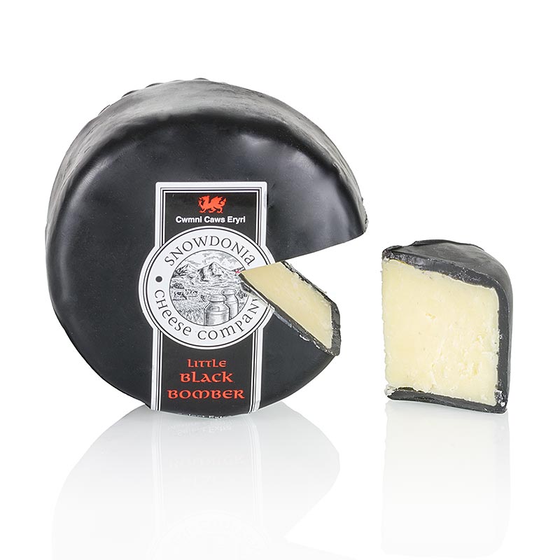 Snowdonia - Little Black Bomber, kypsytetty cheddarjuusto, musta vaha - 200 g - Paperi