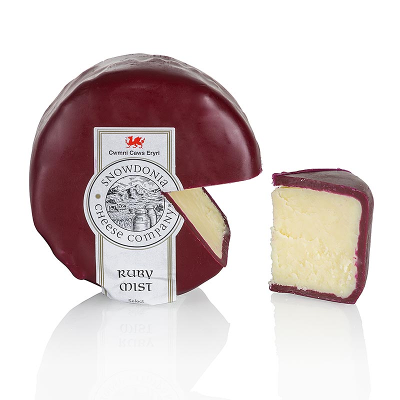 Snowdonia - Ruby Mist, formaggio Cheddar con porto e brandy, cera marrone - 200 g - Carta