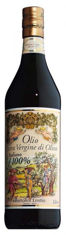 Olio extra virgin Angeli, extra virgin oliivioljy, Bartolini - 1000 ml - Pullo