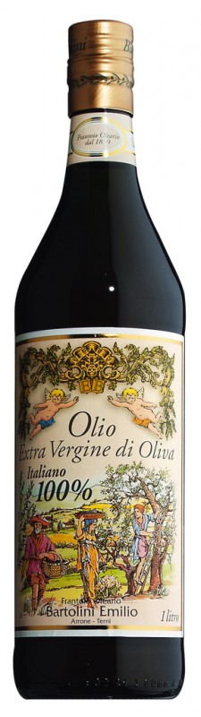 Olio extra virgin Angeli, extra virgin olivenolje, Bartolini - 1000 ml - Flaske