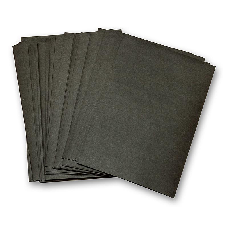 Carta da regalo, resistente ai grassi, fustellata, nera, 19 x 28 cm - 1.000 pezzi - Cartone