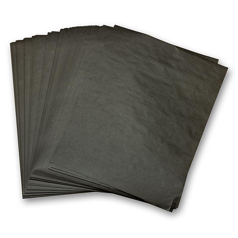 Carta da regalo, resistente ai grassi, fustellata, nera, 28 x 38 cm - 1.000 pezzi - Cartone