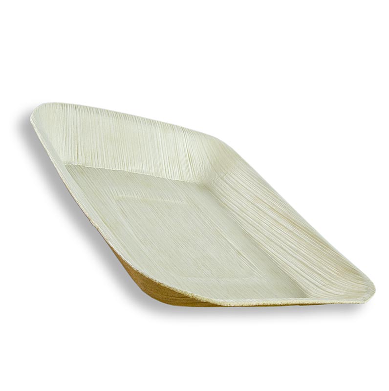 Plato desechable de hoja de palma, cuadrado, 17 x 17 cm, 100% compostable - 25 piezas - bolsa