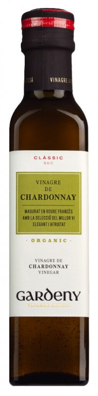 Vinagre de vino Chardonnay, vinagre de vinho branco feito de Chardonnay, Gardeny - 250ml - Garrafa