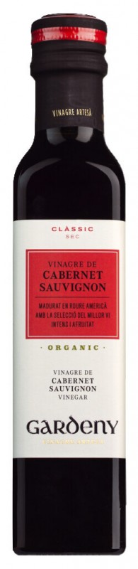 Vinagre de vino Cabernet Sauvignon, roedvinseddik fra Cabernet Sauvignon, Gardeny - 250 ml - Flaske