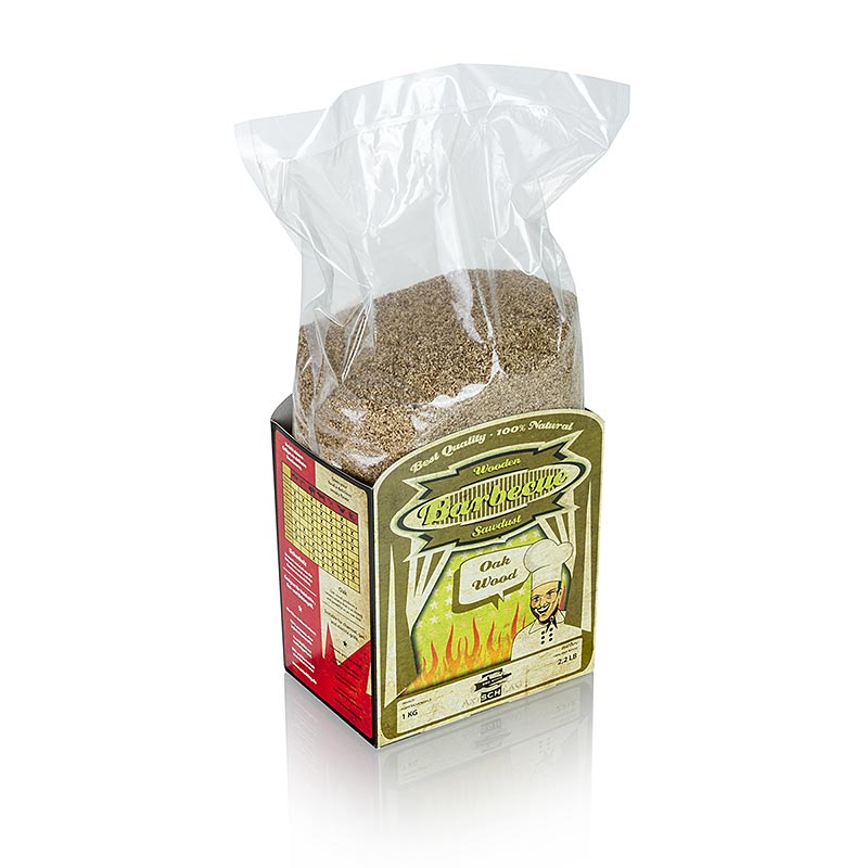 Grill BBQ - farinha fumegante feita de madeira de carvalho (carvalho) - 1 kg - bolsa