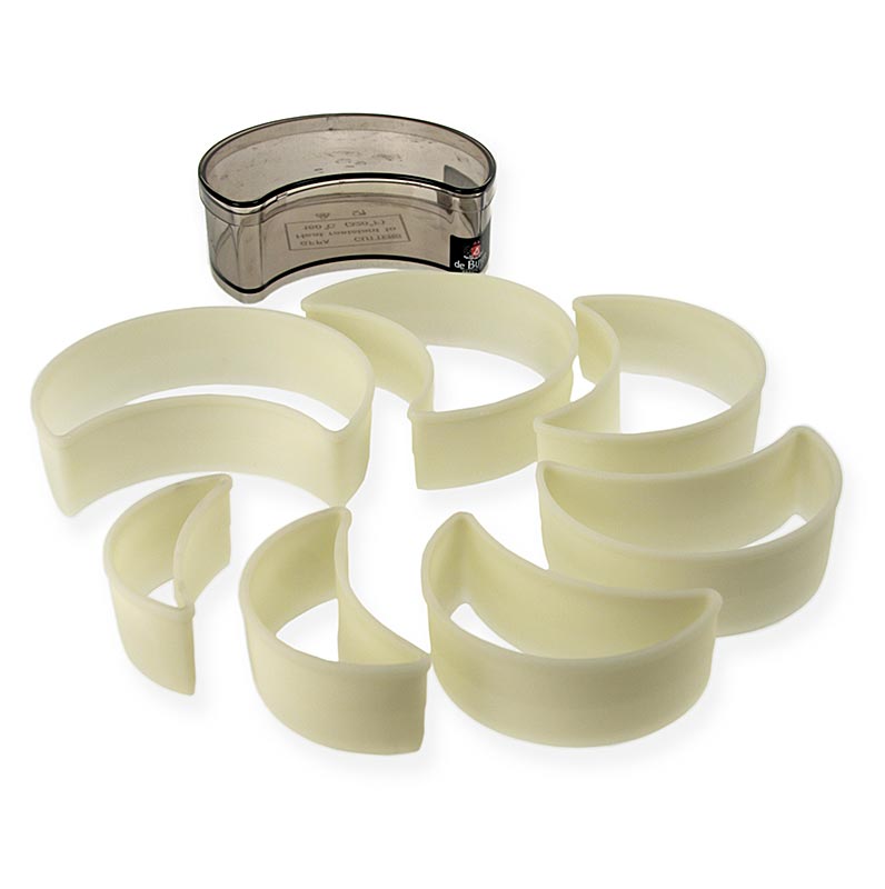 deBUYER Ausstecher, Halbmondform, Kunststoff, Ø 7/8/8,5/9/9,5/10/11cm - 7 tlg. - Dose deBUYER Ausstecher, Halbmondform, Kunststoff, Ø 7/8/8,5/9/9,5/10/11cm - 7 tlg. - Dose