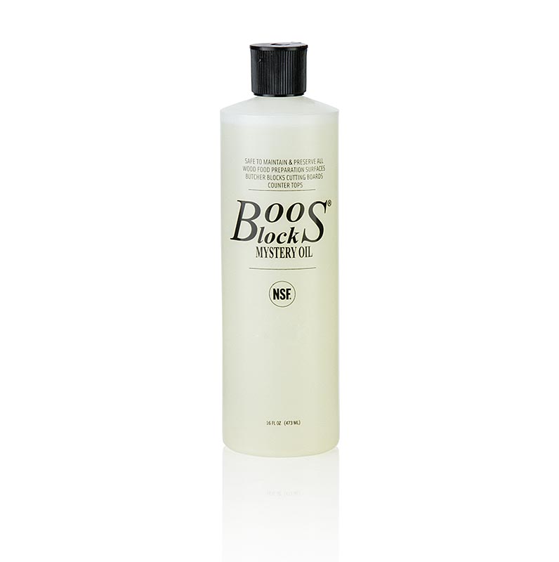 Boos Block Mystery Oil, olio curativo con semi di lino e olio di arancia - 473 ml - Bottiglia in polietilene