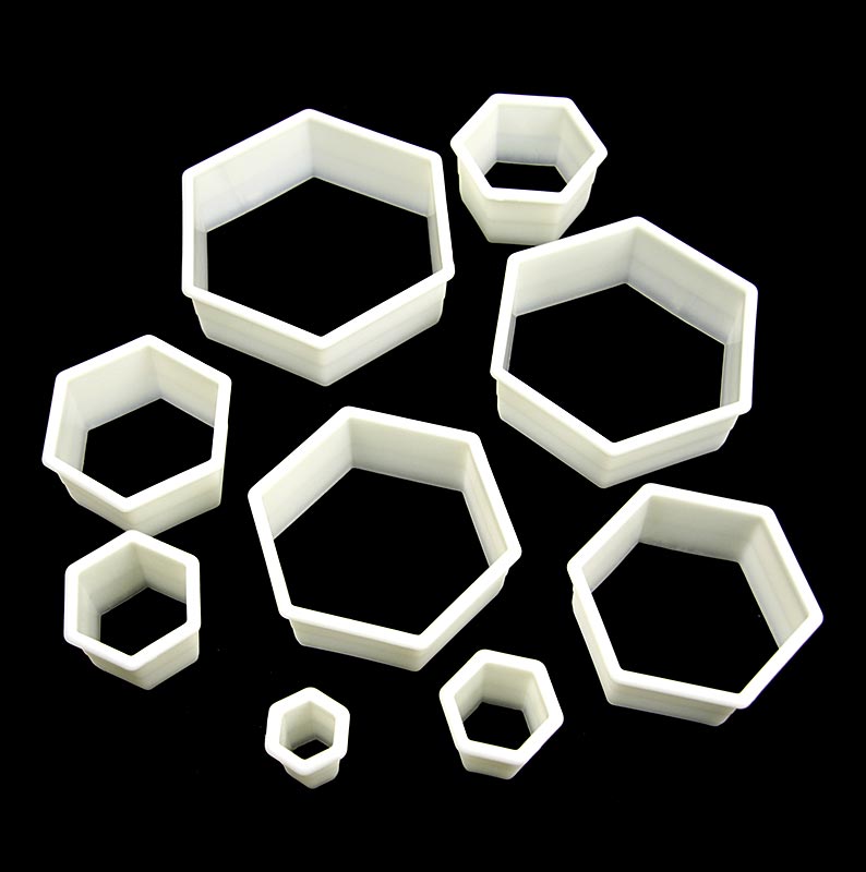 deBUYER Ausstecher, sechseckig, Kunststoff, Ø 1,5/2,5/3,5/4,5/5/6/7/8/9cm - 9 tlg. - Dose deBUYER Ausstecher, sechseckig, Kunststoff, Ø 1,5/2,5/3,5/4,5/5/6/7/8/9cm - 9 tlg. - Dose
