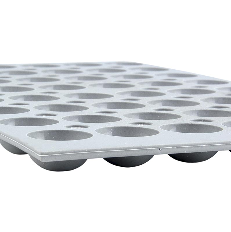 deBUYER Backform Elastomoule, 48 Mini-Halbkugeln, Ø 25mm,1cm hoch, 17,6x30cm - 1 St - Lose deBUYER Backform Elastomoule, 48 Mini-Halbkugeln, Ø 25mm,1cm hoch, 17,6x30cm - 1 St - Lose