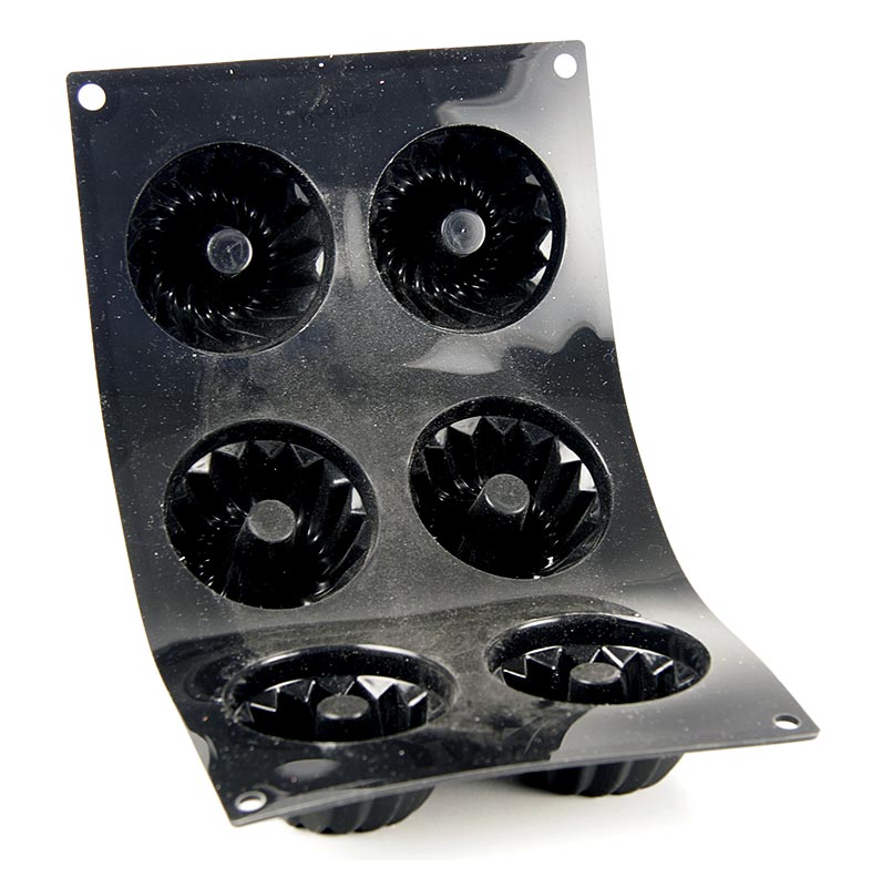 deBUYER Backform Moulflex, 6 Mini-Gugelhupf, ø 7cm, 36mm hoch, 17x30cm - 1 St - Lose deBUYER Backform Moulflex, 6 Mini-Gugelhupf, ø 7cm, 36mm hoch, 17x30cm - 1 St - Lose