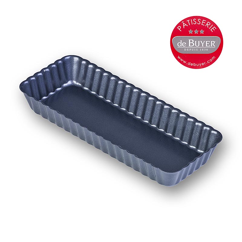 Forma para torta deBUYER, retangular, 20x8cm, com removivel. Chao - 1 pedaco - Solto Forma para torta deBUYER, retangular, 20x8cm, com removivel. Chao - 1 pedaco - Solto