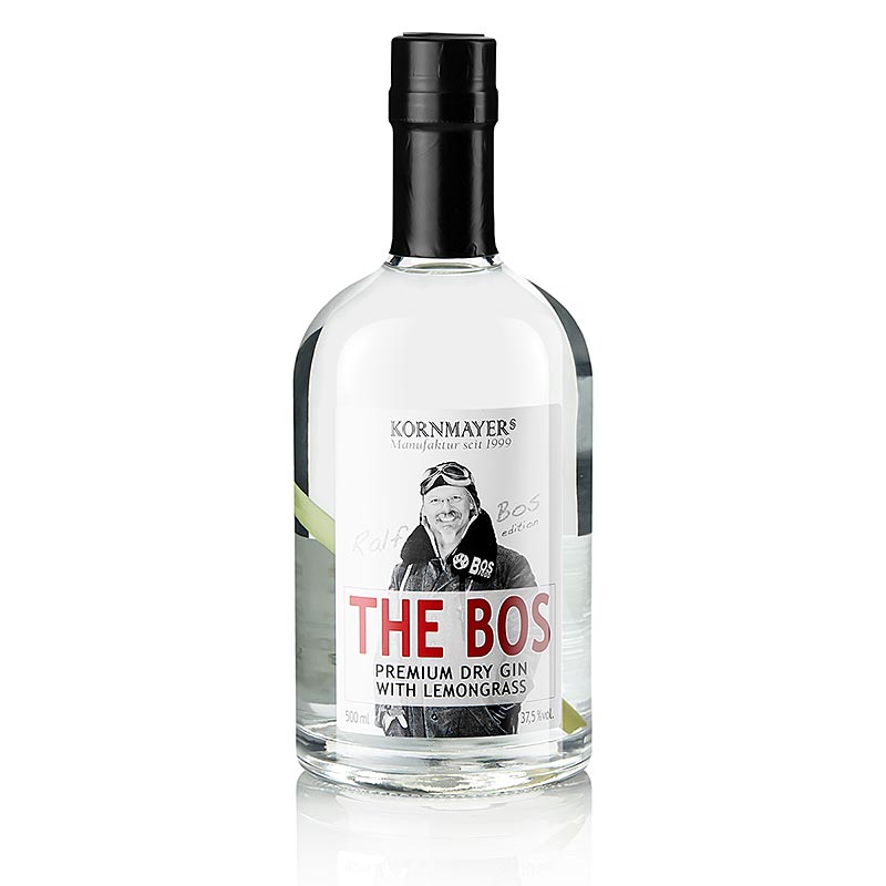 The Bos, Premium Dry Gin sitruunaruoholla, Ralf Bos Edition, 37,5 tilavuusprosenttia, Kornmayers - 500 ml - Pullo