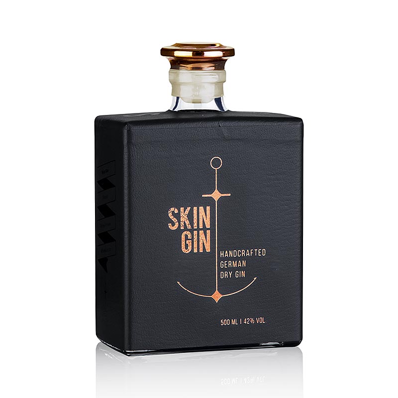 Skin Gin Antracite, garrafa preta cinza, 42% vol. - 500ml - Garrafa