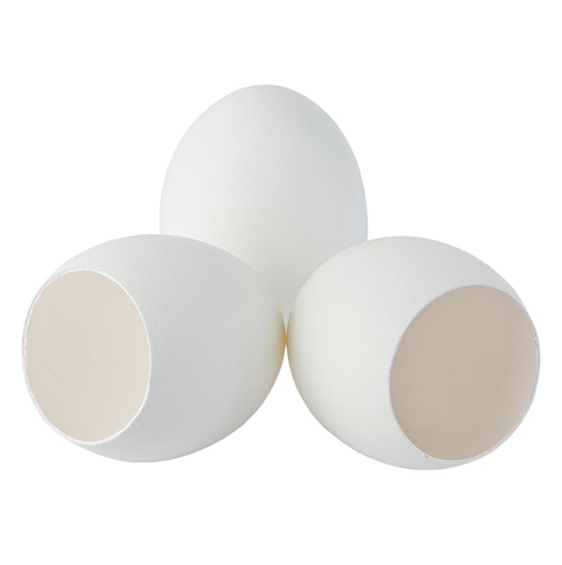 Cascas de ovo vazias, brancas, para recheio - 120 pecas - Cartao