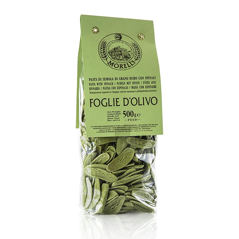 Morelli 1860 Foglie d`olivio, com espinafre - 500g - bolsa Morelli 1860 Foglie d`olivio, com espinafre - 500g - bolsa