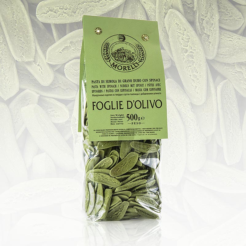 Morelli 1860 Foglie d`olivio, com espinafre - 500g - bolsa Morelli 1860 Foglie d`olivio, com espinafre - 500g - bolsa