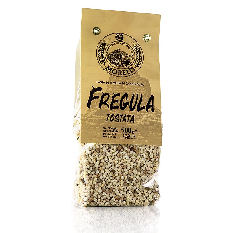 Morelli 1860 Fregula (Fregola) Tostata, dengan gandum durum - 500 gram - tas