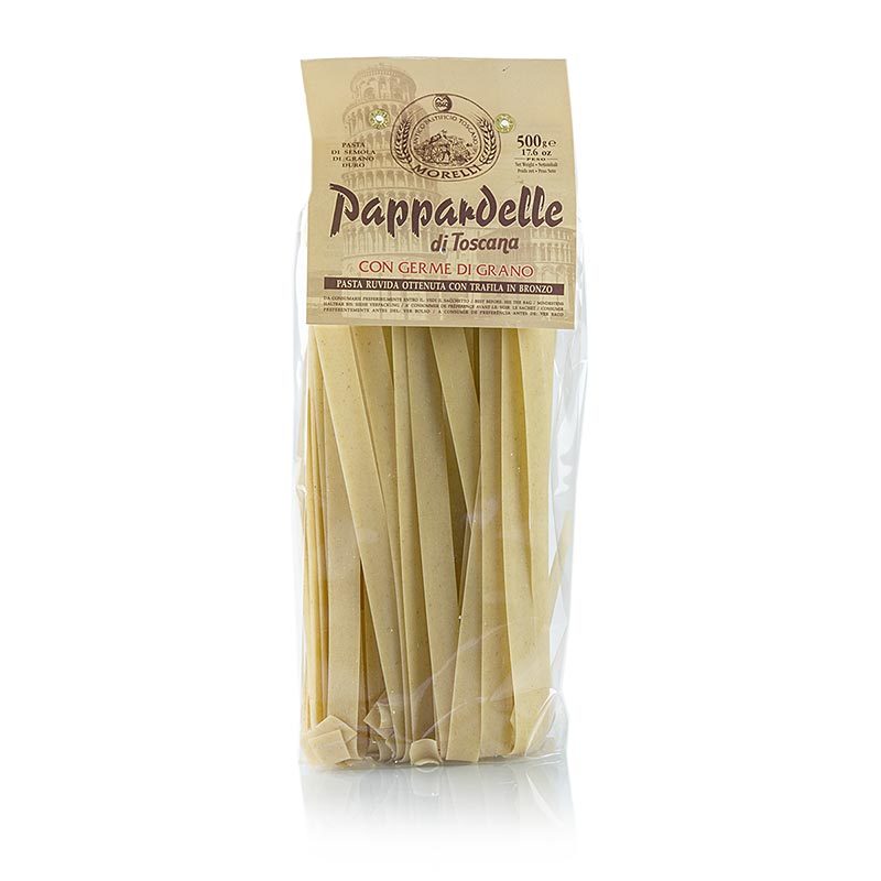 Morelli 1860 Pappardelle, Germe di Grano, dengan bibit gandum - 500 gram - tas